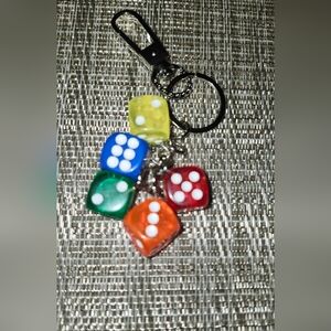 Hand Crafted Multicolor Dice Key Chain/bag Charm